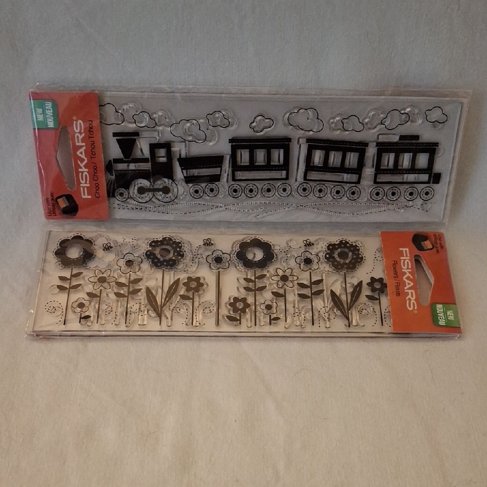 Fiskars Decorative Acrylic/Polymar Stamps- Two Sets